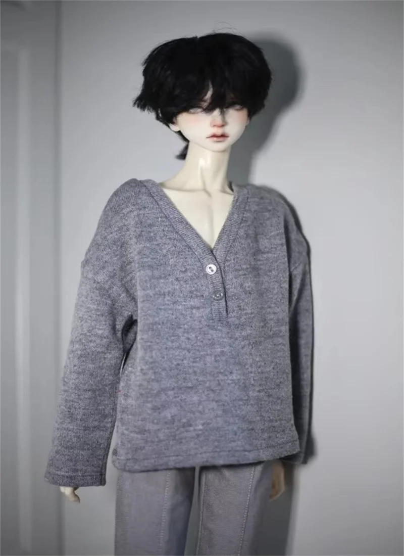 BJD doll doll is suitable for 1/3man woman POPO68 Uncle size fashion new loose v-neck sweater T shirt 4 colors for men and women - Image 4