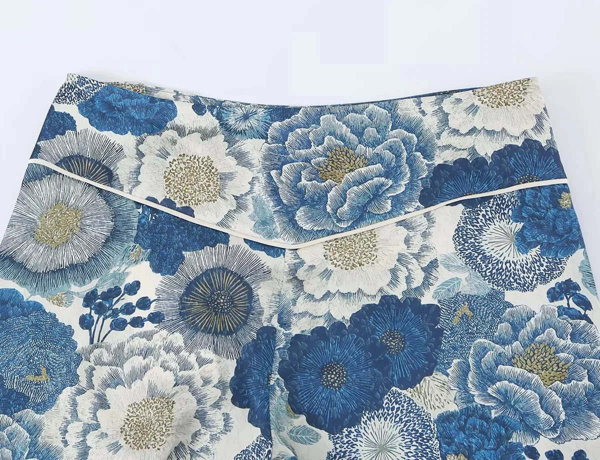 KONDALA Damen Elegantes Schickes Bedrucktes Hosenset 2026 Frühling Sommer Trendiges Urlaubs-Freizeitset Damen Schnür-Knopf-Hemden, Lange Hosen – Detail 18
