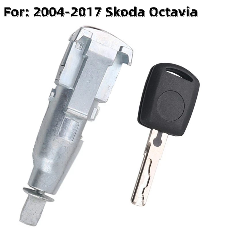 XIEAILI OEM Cylinder Zamka Samochodowego Lewych Drzwi, Zamek Wkładkowy do Skoda Octavia 2004-2017 z 1 Kluczem
