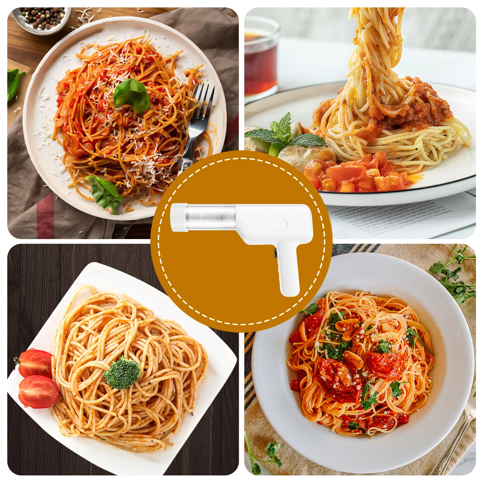 6 in 1 Wireless Electric Pasta Noodle Maker Handheld Automatic Pasta Maker for Handmade Spaghetti Ramen Kitchen Gadget Press