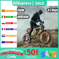 Jansno X70 E-bike 750W Motor 48V34AH Dual Lithium Battery Aldult Electric Bicycle 20*4.0 Inch Fat Tire Mountain Electric Bike