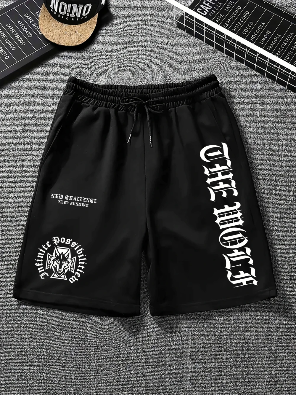 

Men's Summer Shorts with Cross Wolf Heads and Letter Prints Are Suitable for Summer Sports and Outdoor Wear