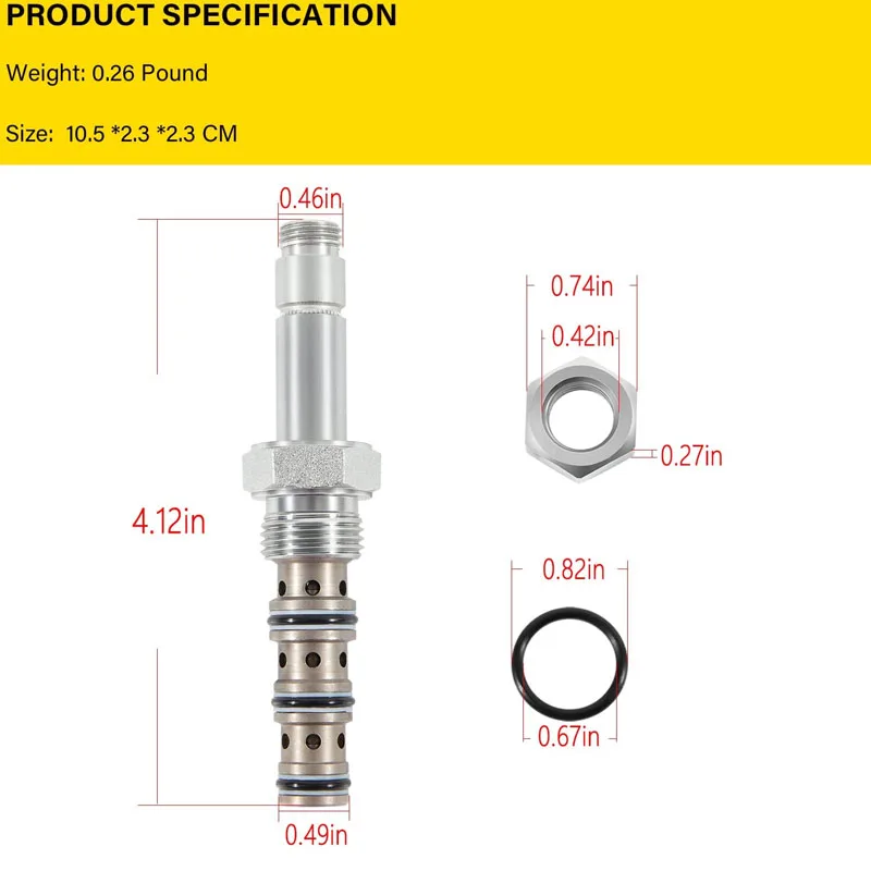 SV08-40-0-N-00 Spool Valve, 4-Way, 3 GPM, Fits Valve 08 Series (1/2”Hole) Solenoid Valve and for VC08-4 Cavity