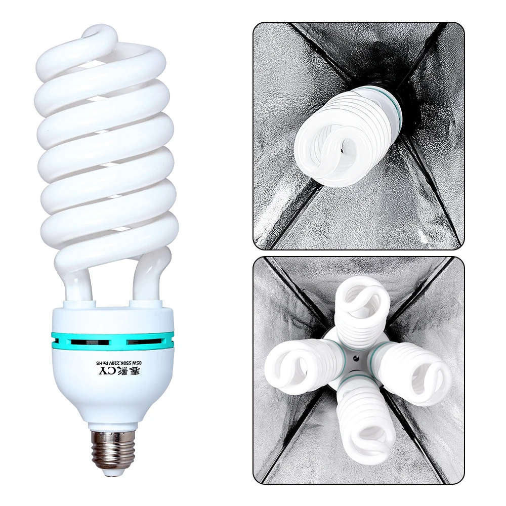 Sh 50x70セット4ランプソフトボックスキット (背景スタンド/布付き) 4ランプソフトボックスe27ベース写真スタジオキット撮影用