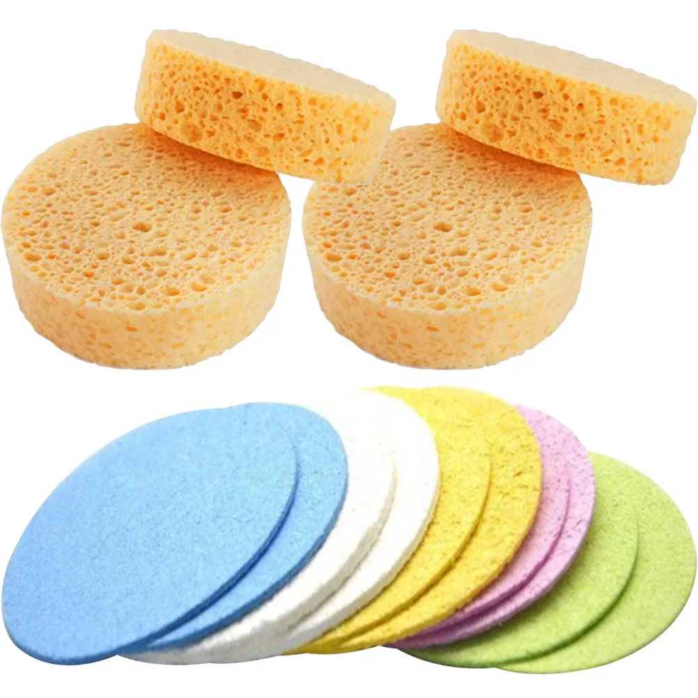 25Pcs Cellulose Facial Sponges Natural Round Face Washing Sponge Pads Gentle Exfoliating Cleanser Suitable Sensitive Skin Makeup view 5