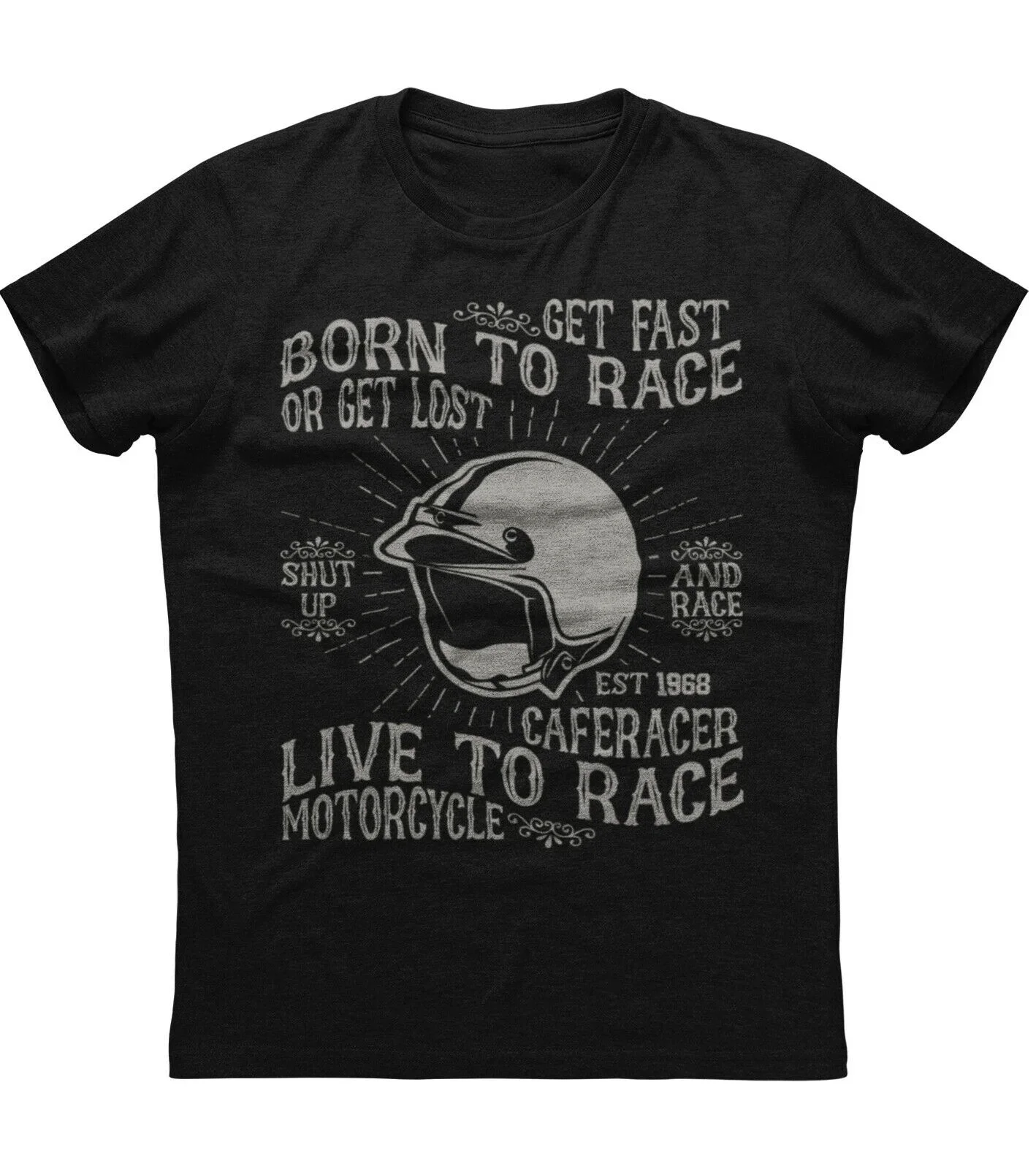 Born To Race Live To Race. Retro Motorcycle Racer T-Shirt 100% Cotton O-Neck Summer Short Sleeve Casual Mens T-shirt Size S-3XL
