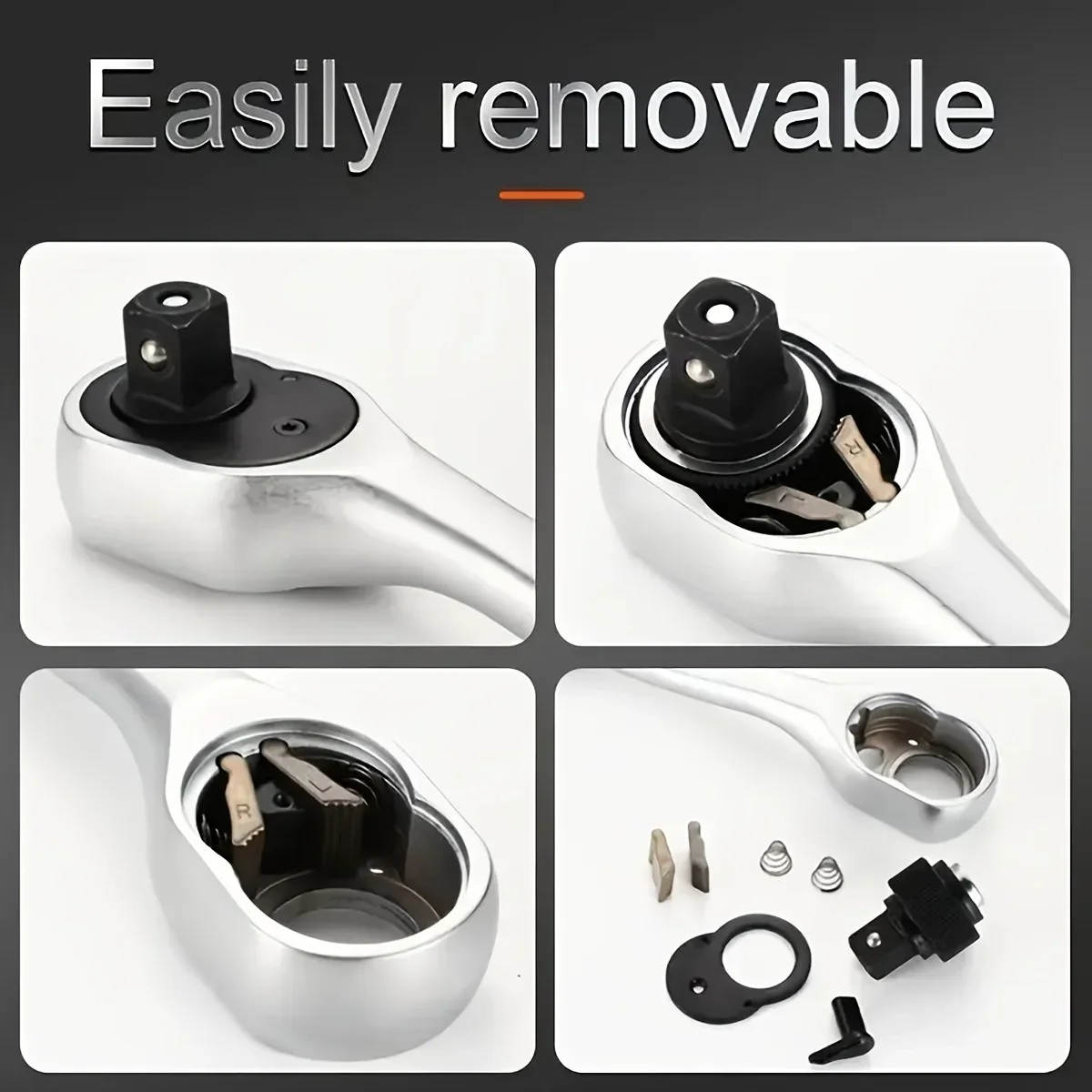 1/4,3/8,1/2 Inch Drive Socket Ratchet Set Extendable Handle Wrench 72-Tooth Quick-Release Reversible for Car Motorcycle