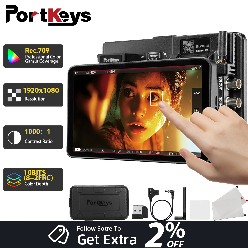 PortKeys LS7P 7 inch 1000nit HDMI-compatible/SDI Wireless Camera Control Monitor Full Touch Screen 3D LUT Field Monitor