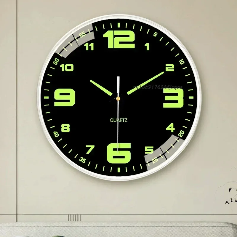 Glow in The Dark Luminous Wall Clock Night Light Wall Clock Silent Non-Ticking Battery Operated Wall Clocks Living Room Decor