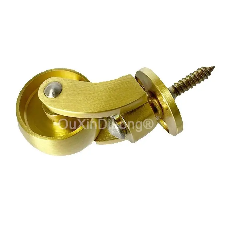 4PCS Large Brass Wheels Universal Furniture Casters Table Chair Sofa Furniture Feet Rollers Flexible Rotation Pulleys Runners