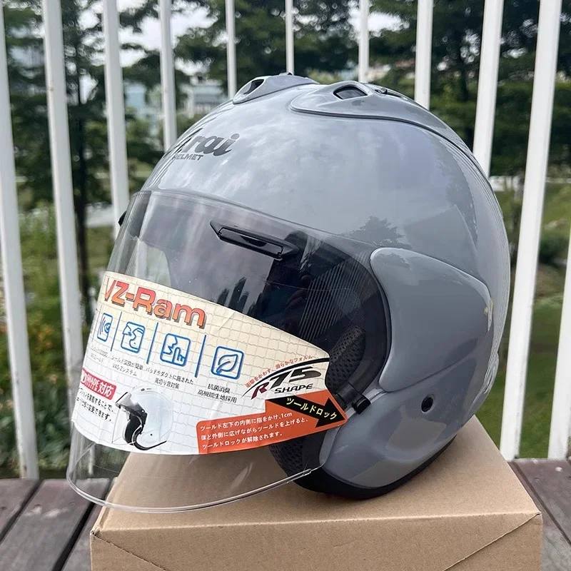 VZ-RAM High Quality ABS Classic 3/4 Open Face Helmet,For Harley Motorcycle And Cruise Motorcycle Protection Helmets,Modern Grey