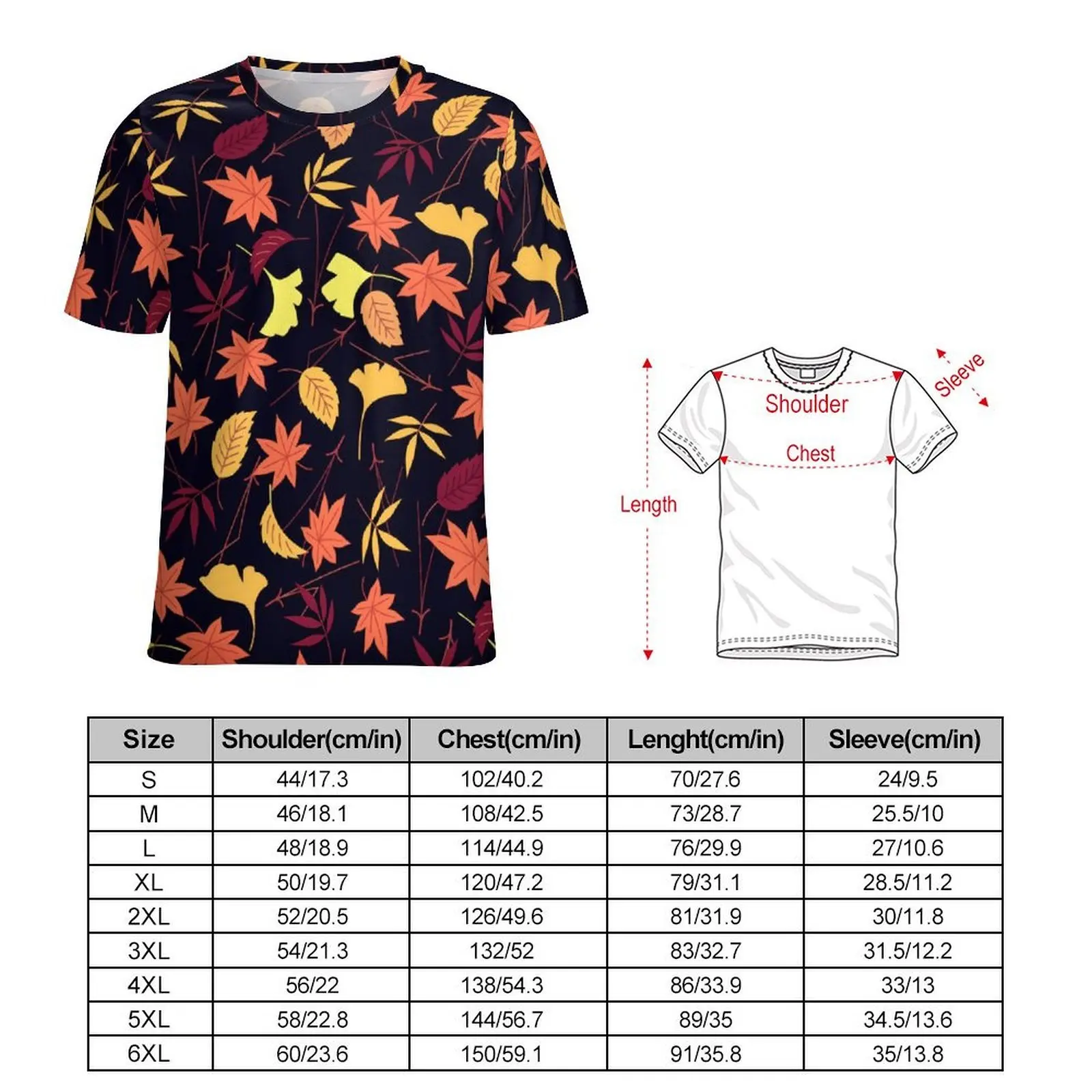Man Falling Leaf T Shirt Autumn Leaves Vintage T-Shirts Short Sleeve Custom Tops Wholesale Summer Y2K Fun Oversized Tees