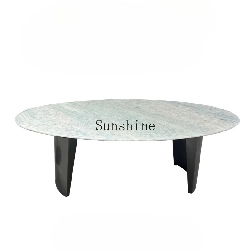 

Large and small apartment high-end villa natural marble oval coffee table