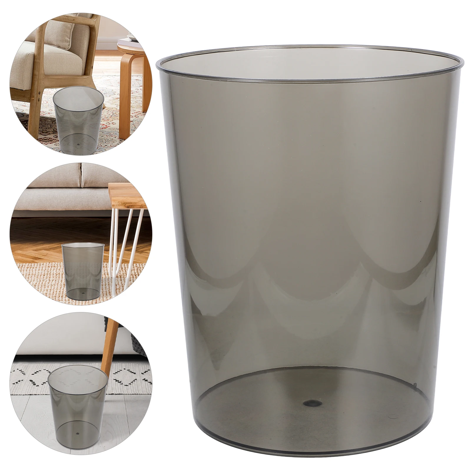 

2Pcs Transparent Plastic Trash Can Large Capacity Simple Design for Bedroom Living Room Bathroom Kitchen Waste Bin Rubbish