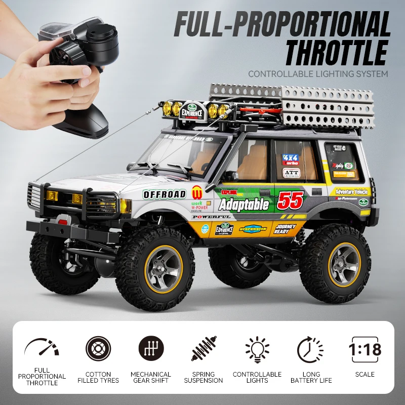 LR1801 Professionelles RC-Auto 1/18 Maßstabgetreuer Offroad-Crawler 8KM/H 2,4G 4WD Ferngesteuertes Spielzeugauto-Modell Outdoor Geschenk für Erwachsene