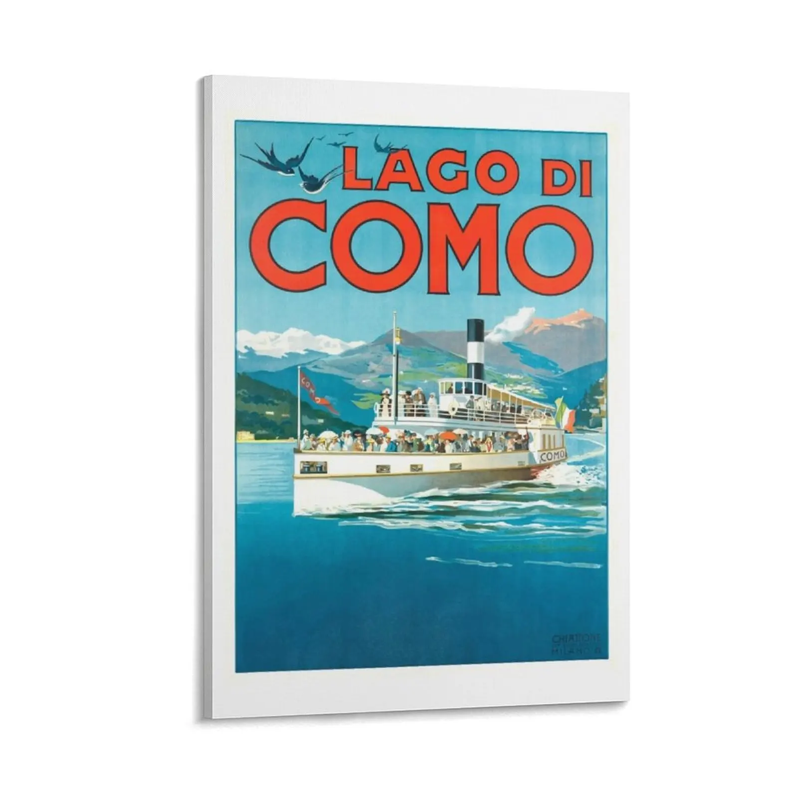 

1900 Italy Lake Como Travel Poster Canvas Painting office decoration Decoration home Decoration pictures room wall