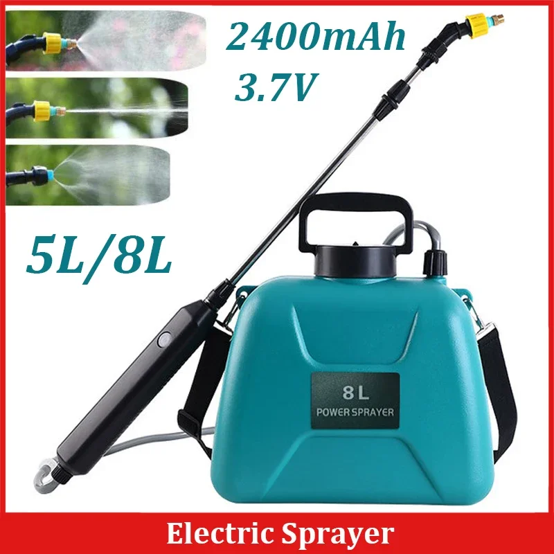 8L/5L Electric Sprayer Garden Automatic Atomization USB Rechargeable Sprayer Bottle Sprinkler Watering Can Garden Irrigation