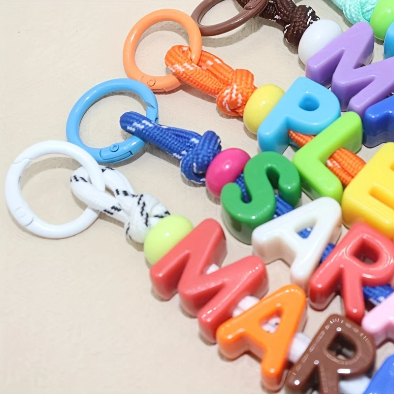 Custom Acrylic Colored Letter Keychain, Personalized Charm