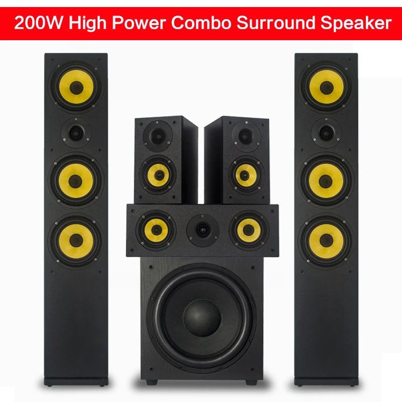 200W Home High-power Combination Stereo Speaker Passive Floor-standing Speaker HIFI Fever Home Theater Front Speaker Diy Speaker