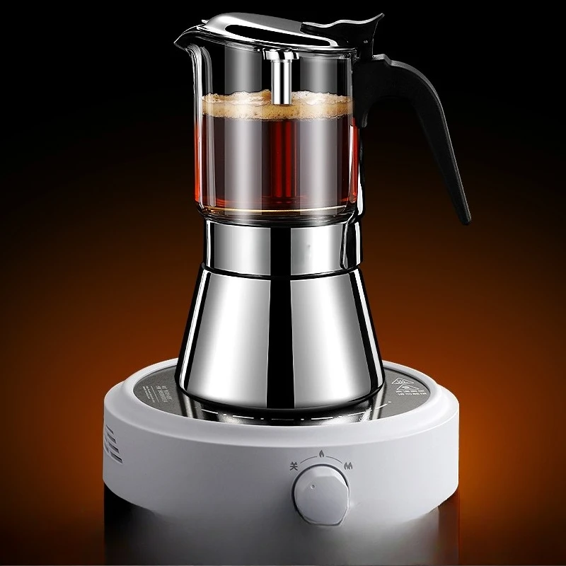 ماكينة اسبريسو من الفولاذ المقاوم للصدأ، ماكينة صنع القهوة المنزلية المحمولة