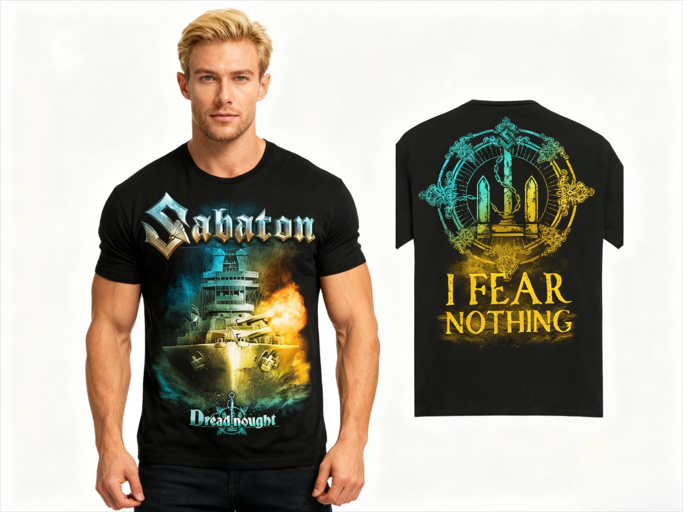 Sabaton Fleet Kriegsmarine Ablum تي شيرت معدني لفرقة الروك مطبوع عليه مروحة تي شيرت ثقيل كبير الحجم للنساء والرجال الهيب هوب ستريت هاراجوكو #2