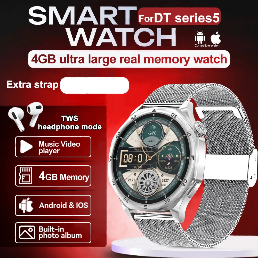 

New Smart Watch 1.45Inch AMOLED Screen Bluetooth call GPS track NFC Heart rate Smart watch Men Women For GT Series 5 Watch