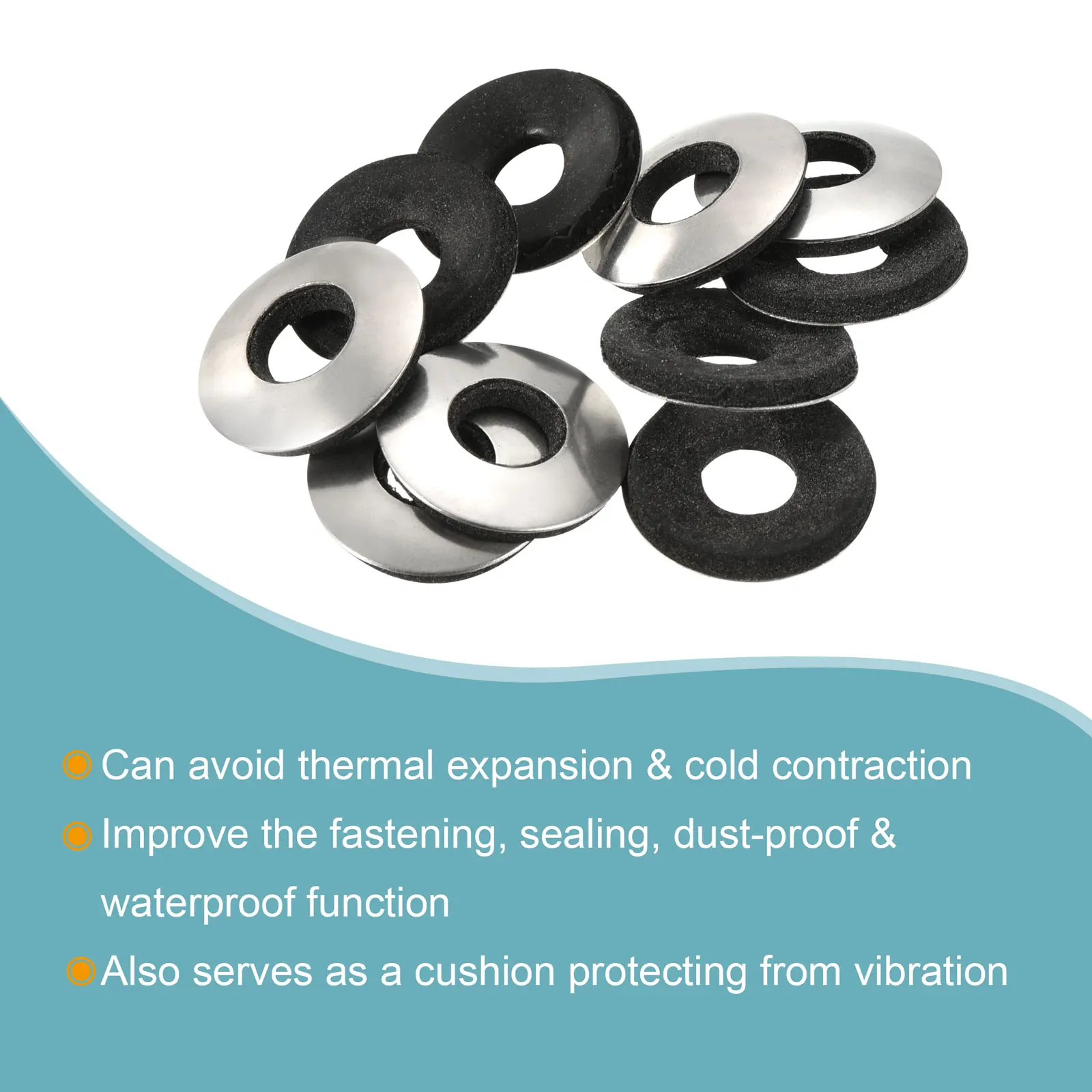 10 ชิ้น Bonded Sealing Washers M8 25x8x3.4 มิลลิเมตรเหล็กคาร์บอนปะเก็นยางไนไตรล์