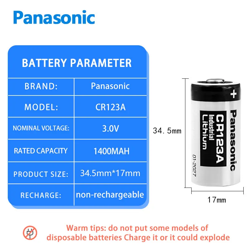 Panasonic CR123A-3 Car Tracking GPS Locator 9V Not Rechargeable Lithium Battery Pack CR17345 DL123A Water Meter Olympus U1