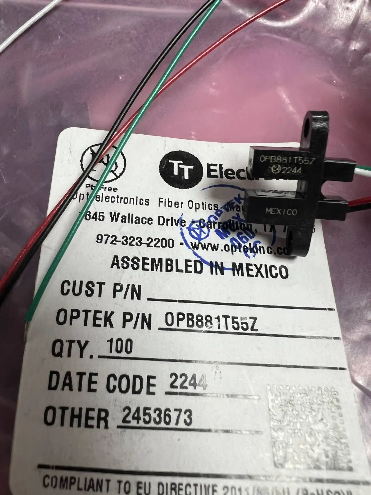 

5PCS New original OPB881T55Z sensor Slotted Optical Switch - NPN Phototransistor