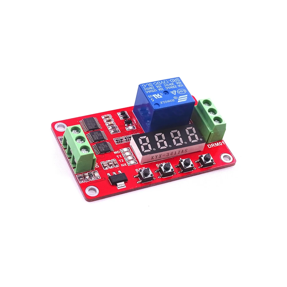 DC 5V 12V 24V 1 Channel FRM01 Multifunction Relay Loop Delay Relay Cycle Timer Switch Self-Locking Timing Relay
