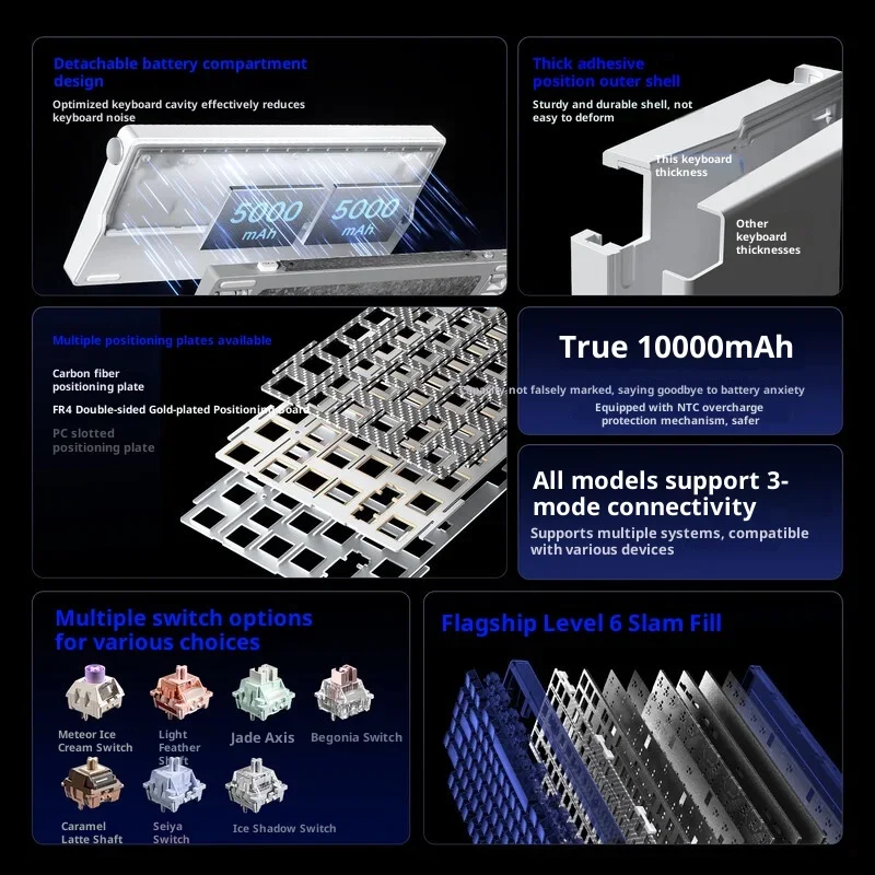 Teclado mecánico Aula NOVA75 MAX con pantalla de 1,14 pulgadas, teclado inalámbrico Bluetooth de 10000mAh para juegos, junta de perilla de Metal, intercambio en caliente