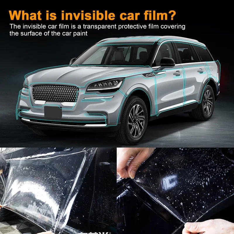 

PFCC Car Paint Protection Film PPF Clear Kit Accessories Transparent Body Sticker TPU for Lincoln Aviator 2022-2023 Precut