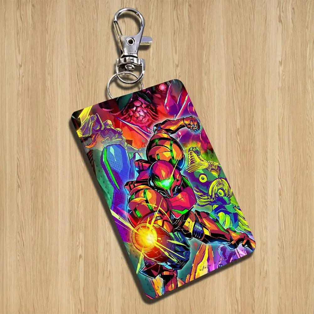 Power Armor M-Metroid Dread Keychain Holder Suitable For Subway Bank Bus Card Case Badge Holder Wallet Card Textured pattern