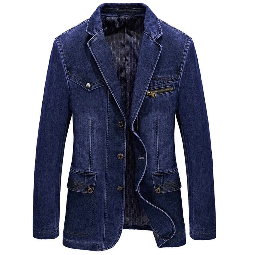 

US Brand Dress Suit Jean Zipper Coat Mans Blazer Jacket Army Man Denim Overcoat European Cotton Jeans Top Jackets Spring Autumn