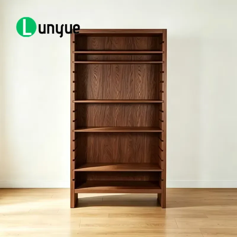Modern Open Wooden Bookshelf Oak Display Bookcase Multi Layer Locker For Home Office Custom Finish Optional Storage Furniture