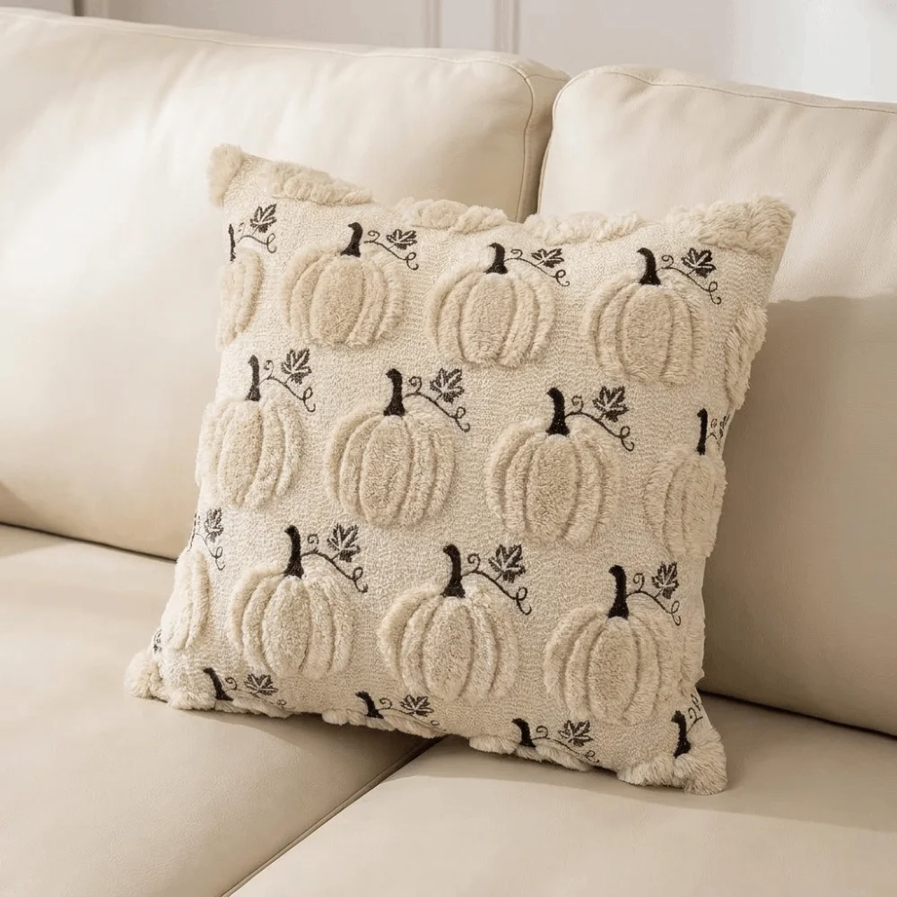45 cm Halloween Pillow Covers Soft Decorative Pumpkin Embroidery Cushion Case Fall Pumpkin Decorated Pillowcase Pumpkin Decor