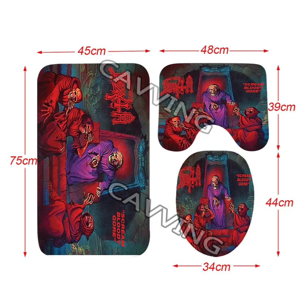 Death Rock Band  3D Printed Shower Curtain Waterproof Bathroom Curtain Anti-slip Bath Mat Set Toilet Rugs   K02