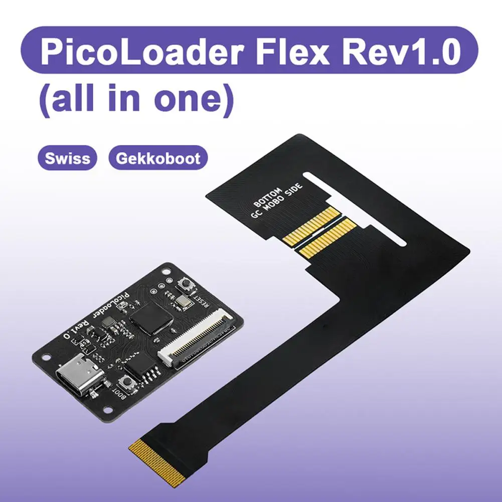 RetroScaler Black PicoLoader Flex Cable No Welding Required Compatible SD2SP2 GC2SD SDGecko for NGC GameCube Game Console