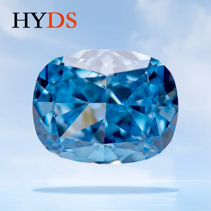 

Cubic Zirconia Fancy Blue Color Crushed Ice Cut Cushion Shape Charms Beads for DIY Jewelry Making Rings Materials No Certificate