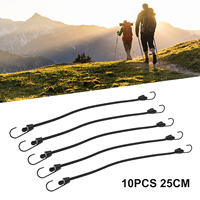 Pack Of 10 Heavy Duty Elastic Bungee Cords Luggage Cord 30cm Outdoor Mini Metal Hooks Heavy Duty Bungee Cord Bundle