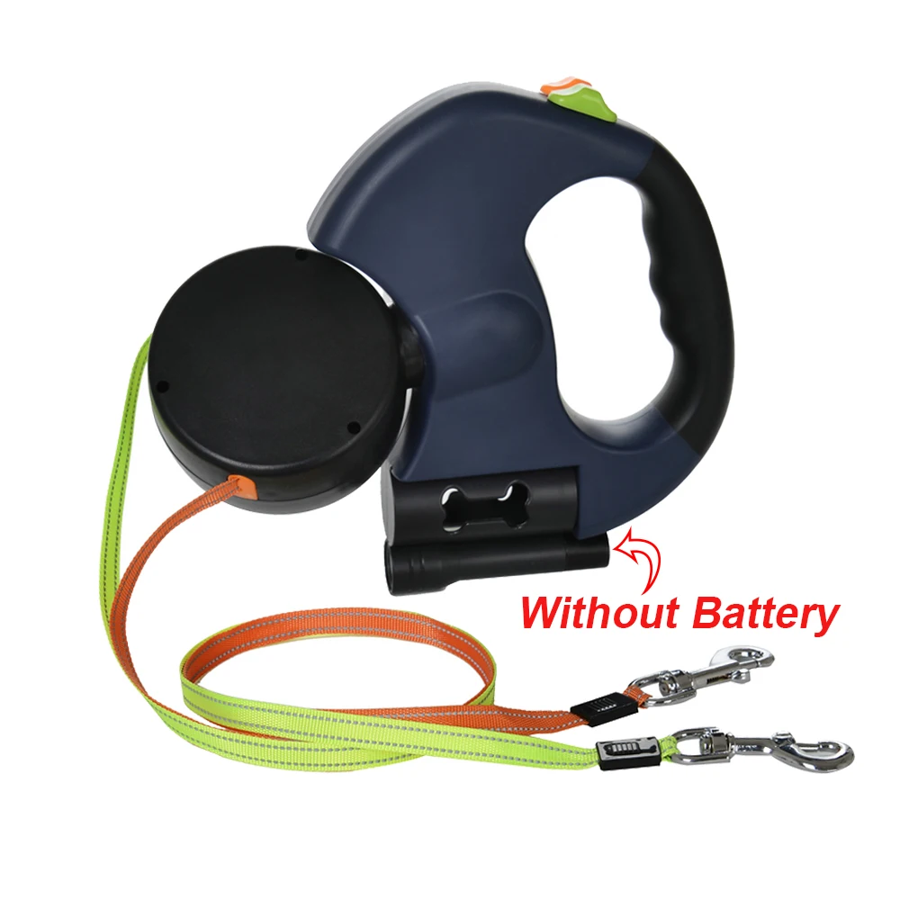 Dubbele hondenriem voor 2 honden, intrekbare hondenriem met zaklamp, reflecterende puppyriem voor buiten, Yorkie accessoires