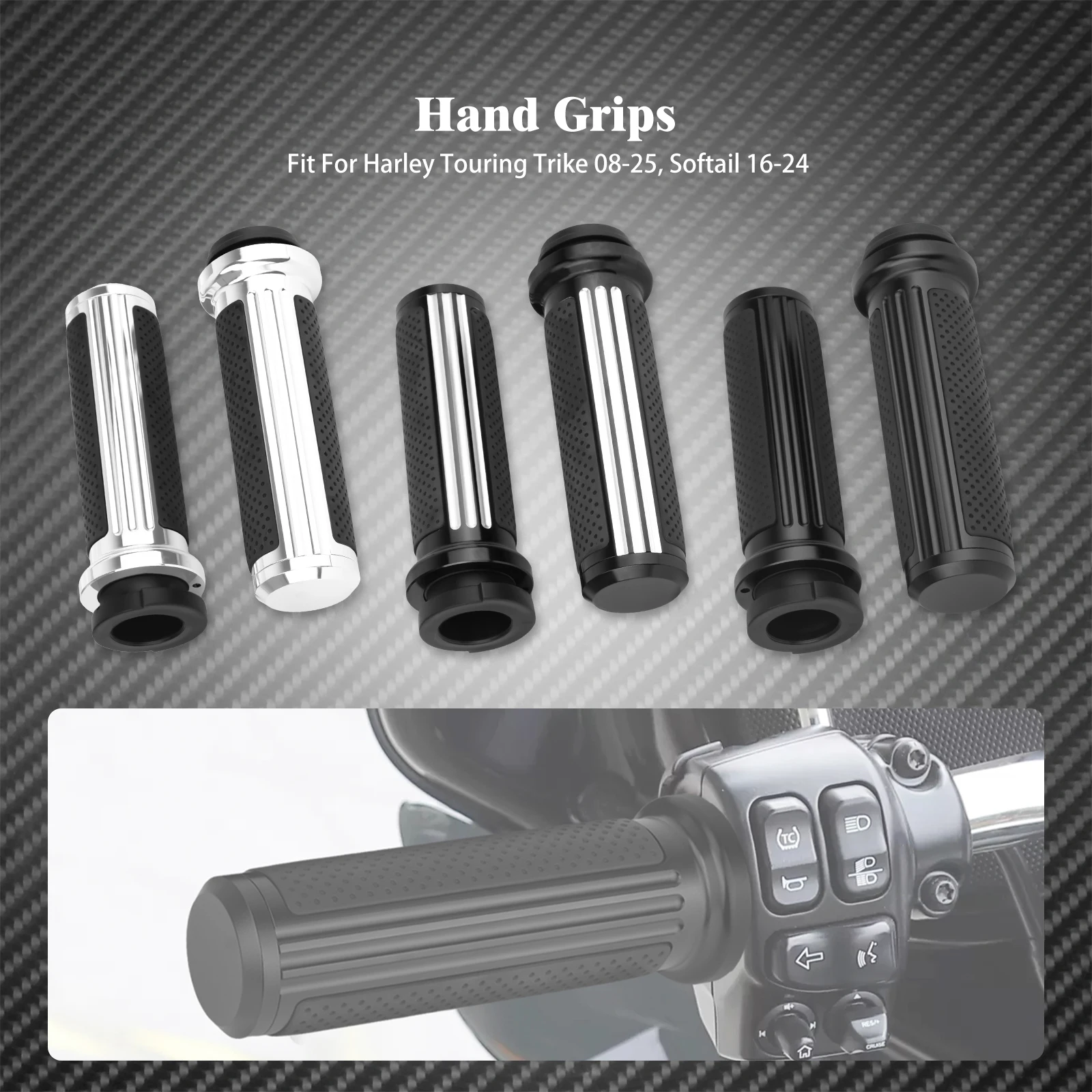 

Motorcycle 1'' 25mm Electronic Throttle Handle Bar Hand Grips Handle Grip For Harley Touring Electra Glide Softail Slim Fat Boy