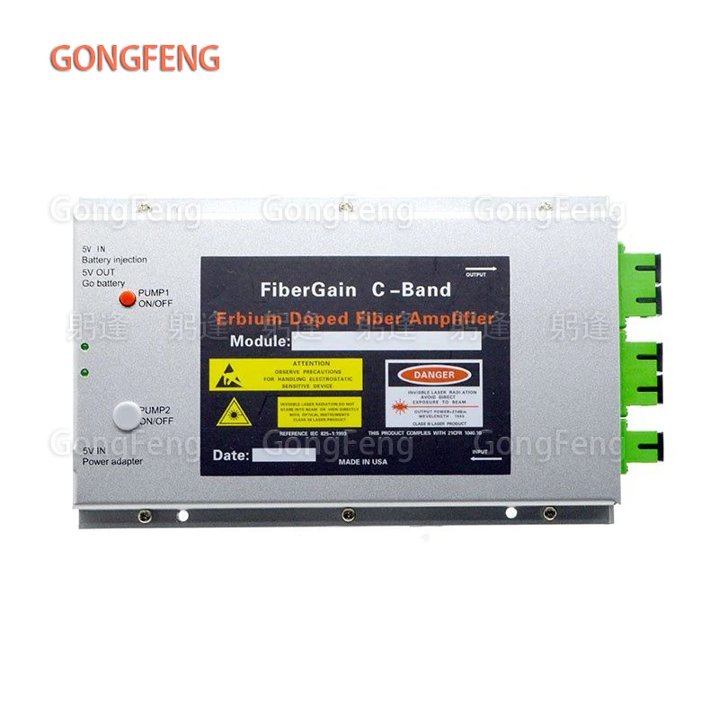 MINI EDFA Optical Amplifier 1550nm 4ports Output Power 16dBm Building Optical Fiber Equipment Used CATV FTTB  Network