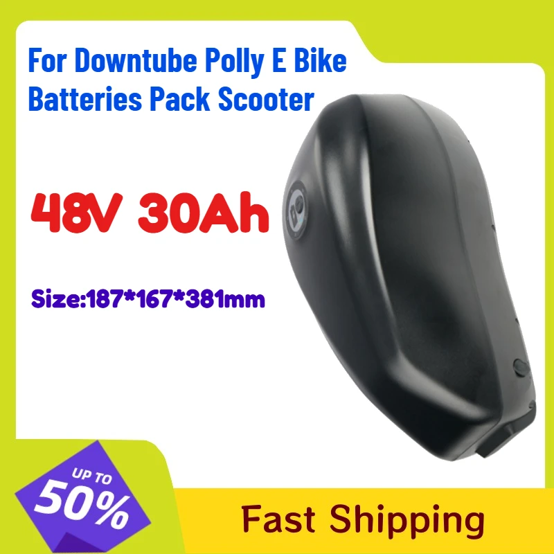 

48V 30Ah Electric Bicycle Lithium Battery 5A Charger for Downtube Polly E Bike Batteries Pack Scooter Rechargeable Battery