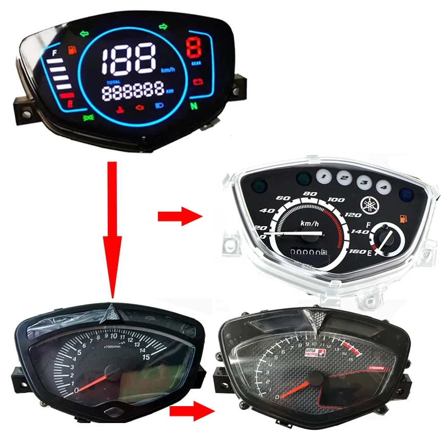 For Yamaha  Sirius fi CRYPTON X 135 CRYPTON R 135 lc135 v1 digital meter modified Ful Led Meter SpeedMeter Odometer