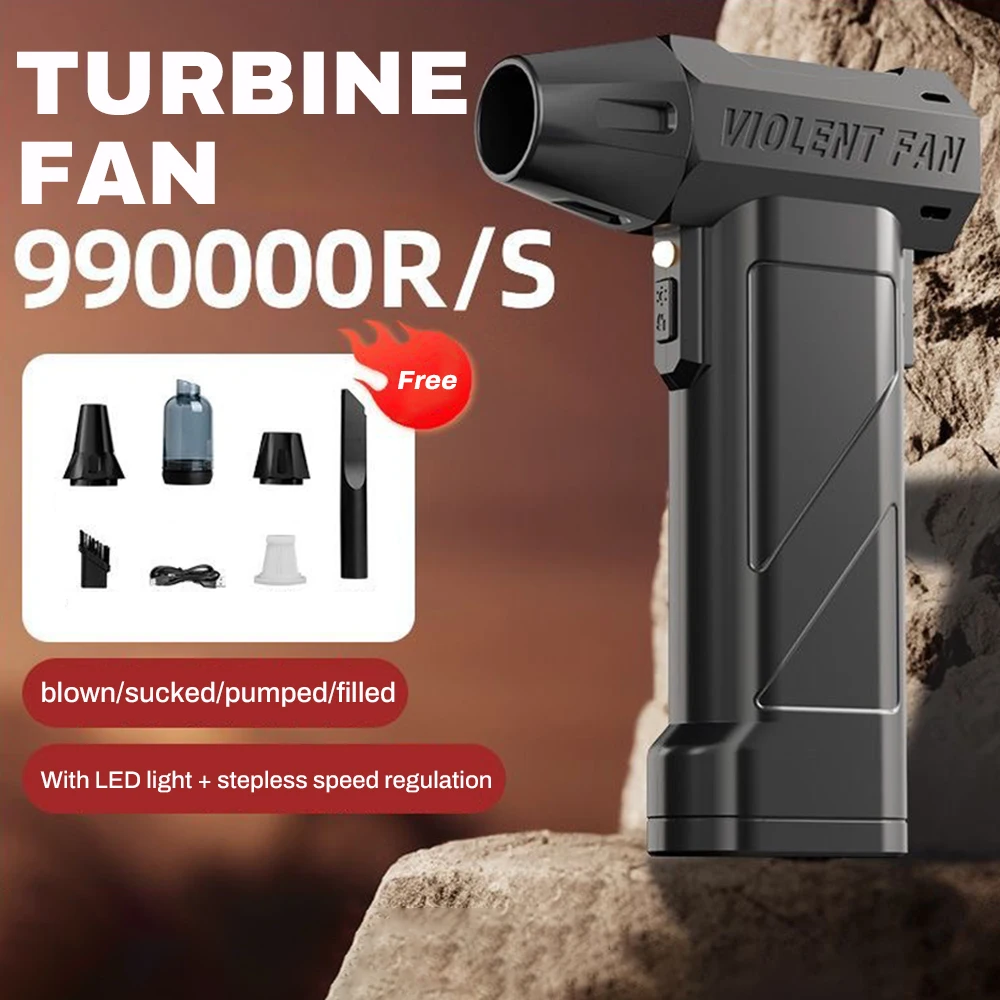 

990000RPM Powerful Blower Compression Blower Rechargeable Air Cleaner Powerful Suction Turbo Violent Fan Turbo Jet Fan for Clean