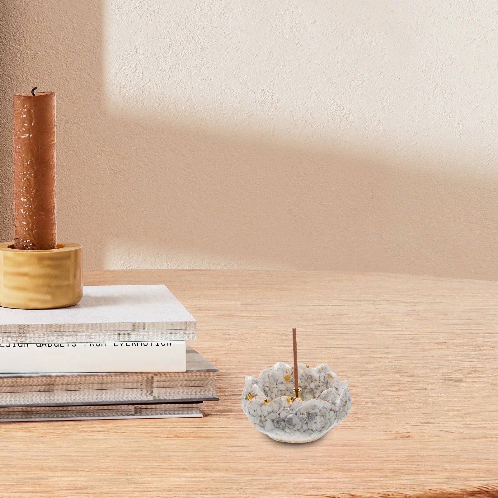 

1Set Lotus Incense Holder Decorative Flower Burner Set for Yoga Meditation Spa Aromatherapy Desktop Flower Incense Burner