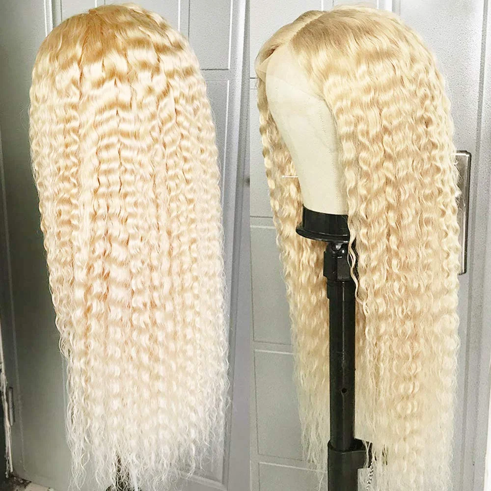 Deep Wave 30 Inch Lace Front Blond Wig Water Wave 13x6 hd Lace Frontal Wigs Human Hair for Women 613 Blonde Lace Curly Wigs