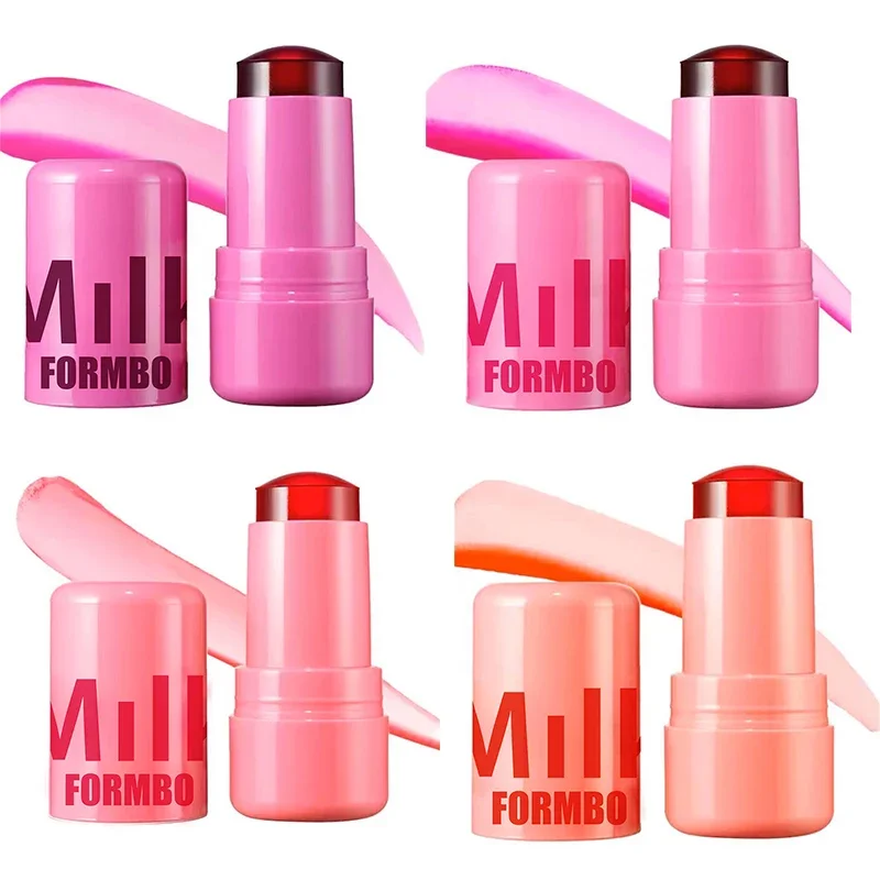 3-in-1 Milk Jelly Blush Stick Facial Cheek Stick idratante Flash Lip Gloss trucco Eye Face Rouge Lasting Brightens nuovo