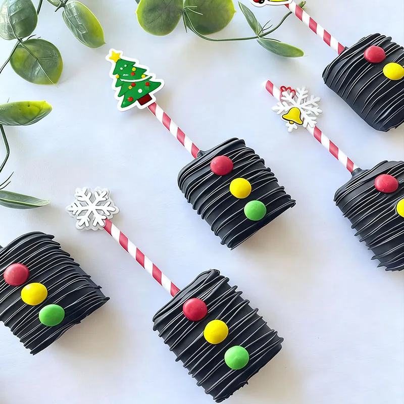 Rood en wit gestreepte papieren rietjes voor feestevenementen Ambachten Bruidsdouche Kerstdecoratie Benodigdheden Cocktail Rietjes